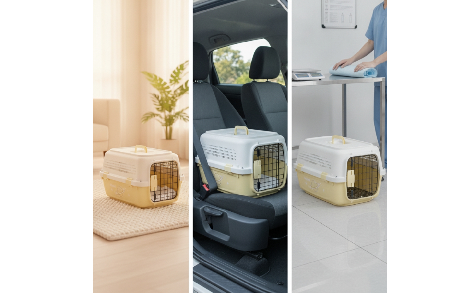 Haustiertransportbox mit Metallgitter tragbar Katzen-transportbox mit Tragegriff