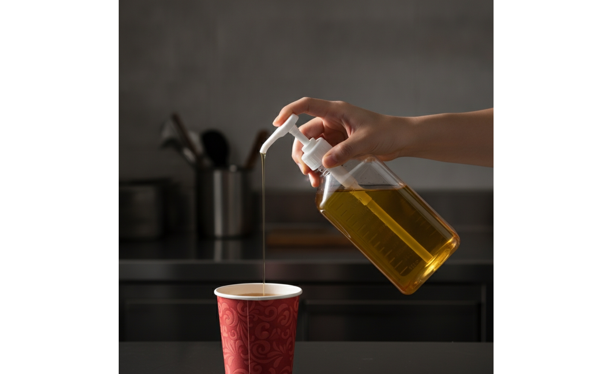 Syrup Dispenser with Pump Graduated Syrup Dispenser Clear for Bubble Tea Shop