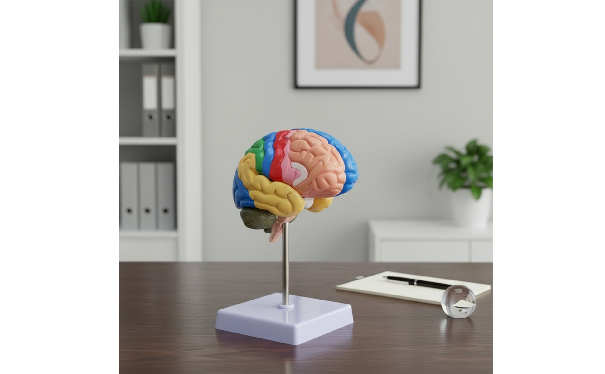 Cerebral Hemisphere Model Anatomical Half Brain Model Color-Coded for Laboratory