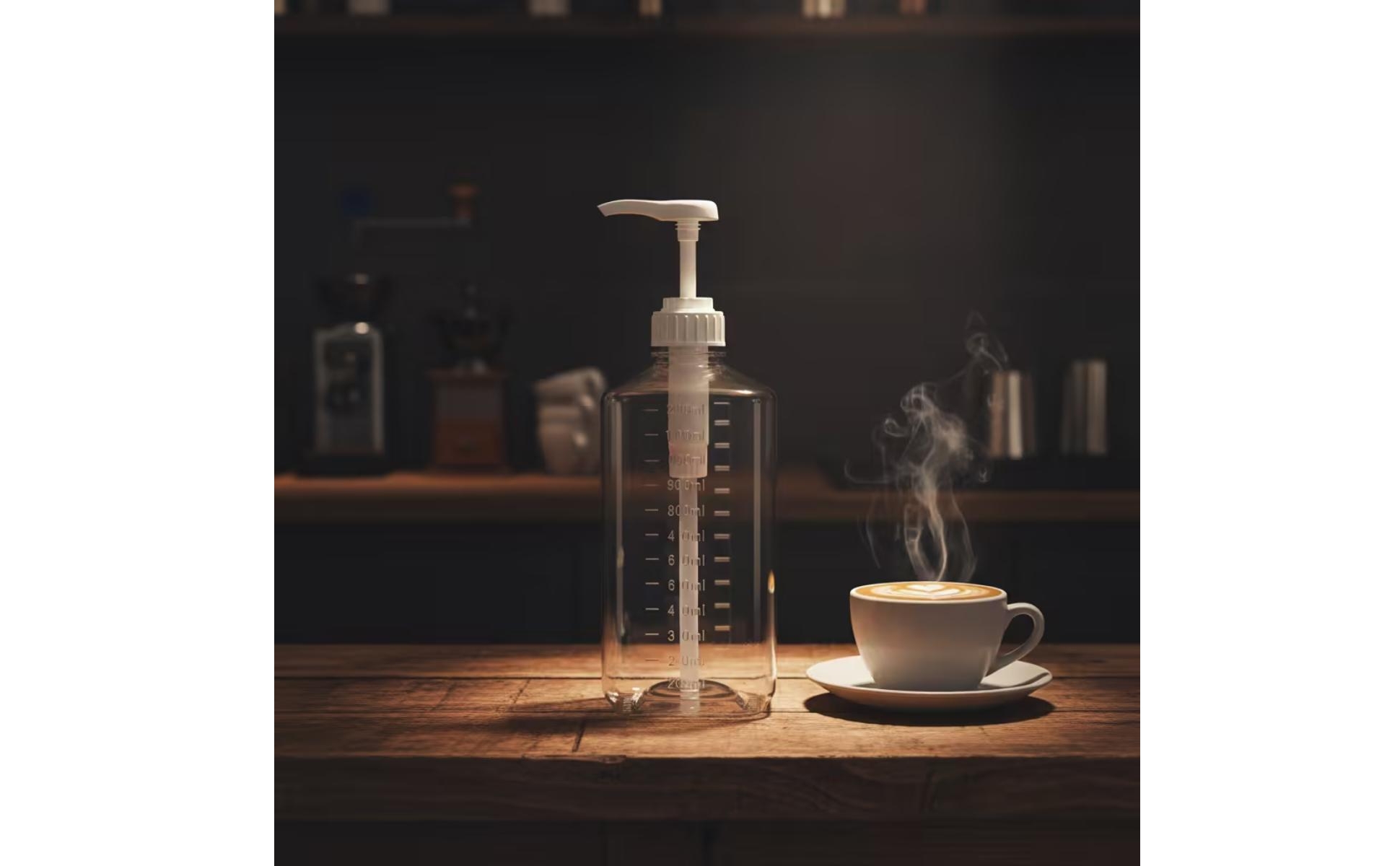 Syrup Dispenser with Pump Graduated Syrup Dispenser Clear for Bubble Tea Shop