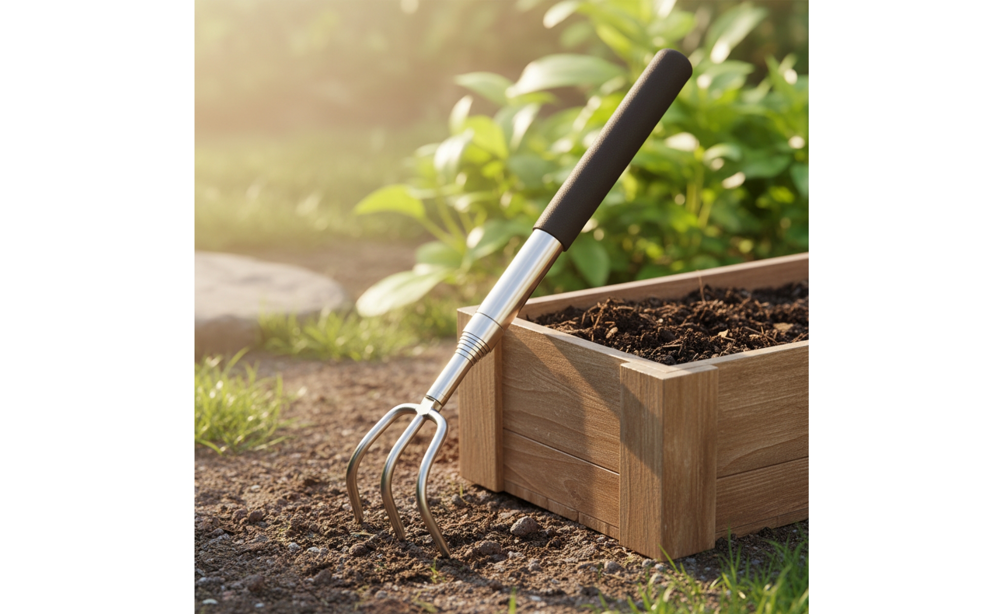 Telescopic Garden Rake Stainless Steel Telescoping Hand Rake Extendable