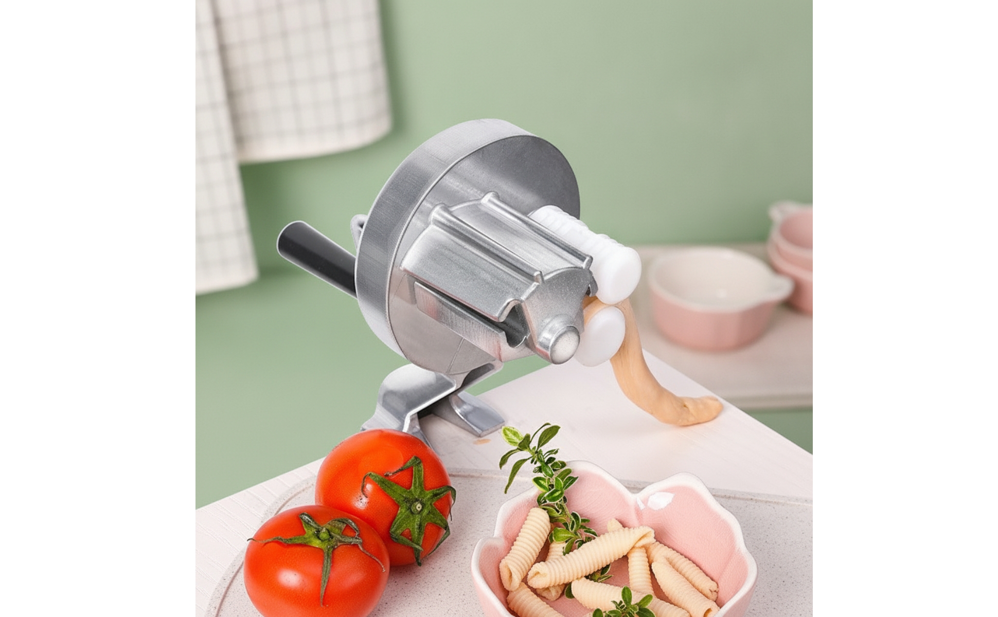 Hand-Crank Pasta Maker Tabletop Manual Pasta Machine Food-Grade for Home Cooks