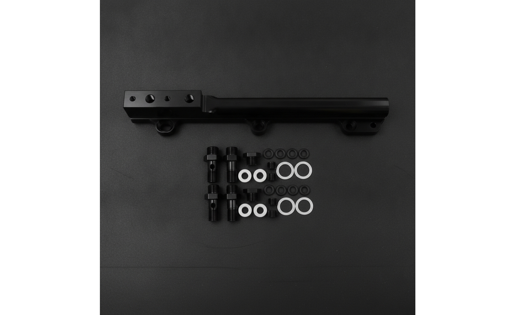 Aluminum Fuel Rail High Flow Fuel Rail with Hardware Black for Car Enthusiasts