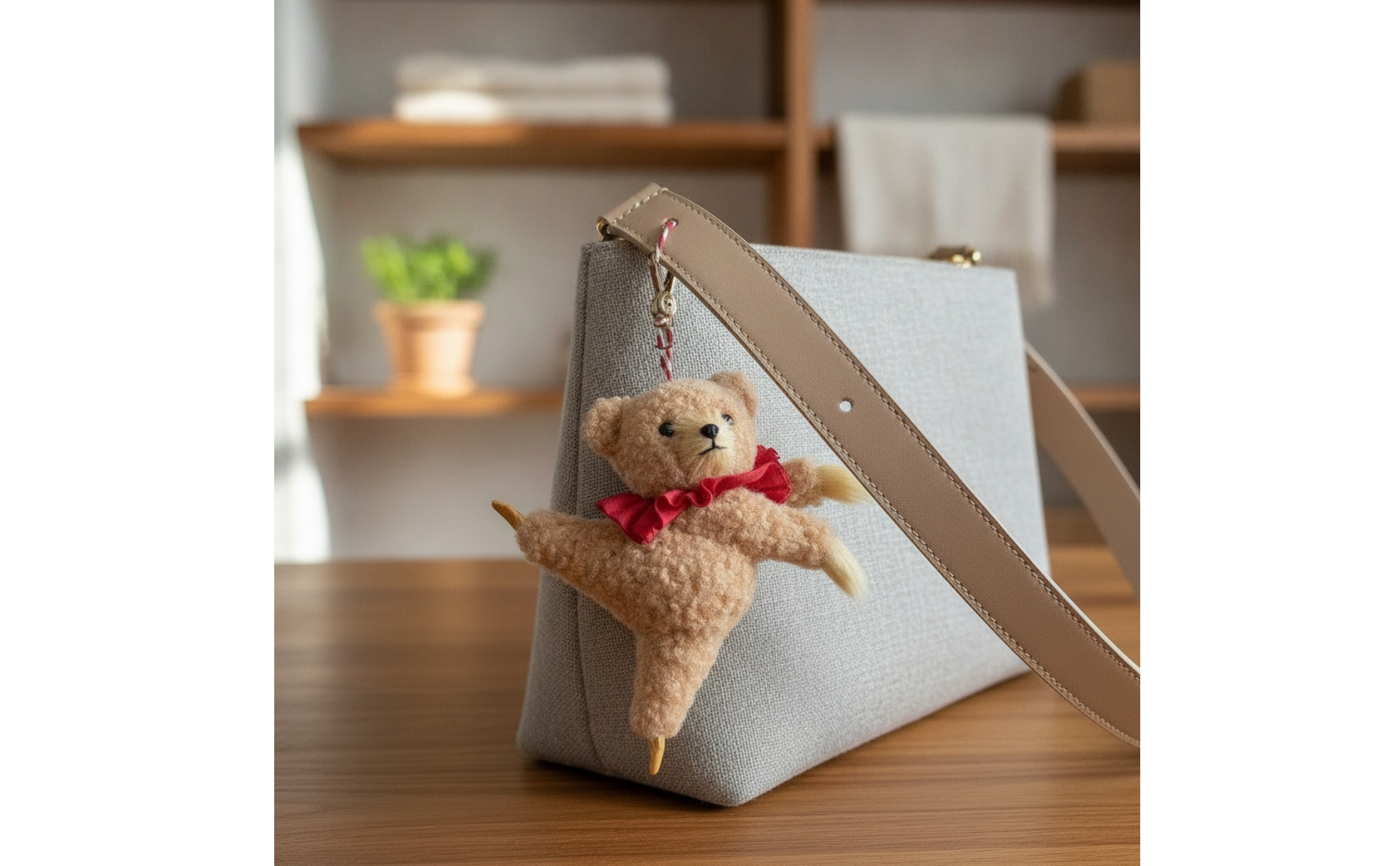 Ourson En Peluche avec Collerette Adorable En Peluche avec Corde Suspendue