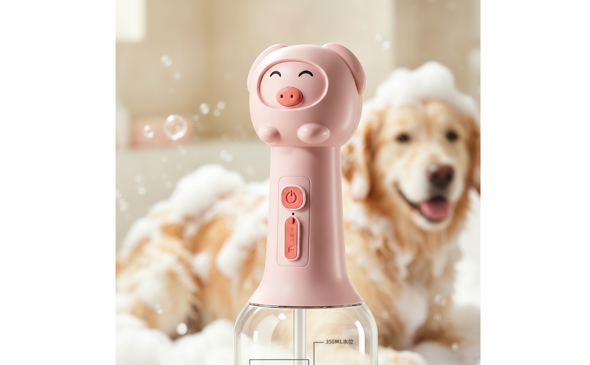 Pet Bath Foaming Machine Electric Pet Foam Maker Rechargeable for Grooming, Dogs