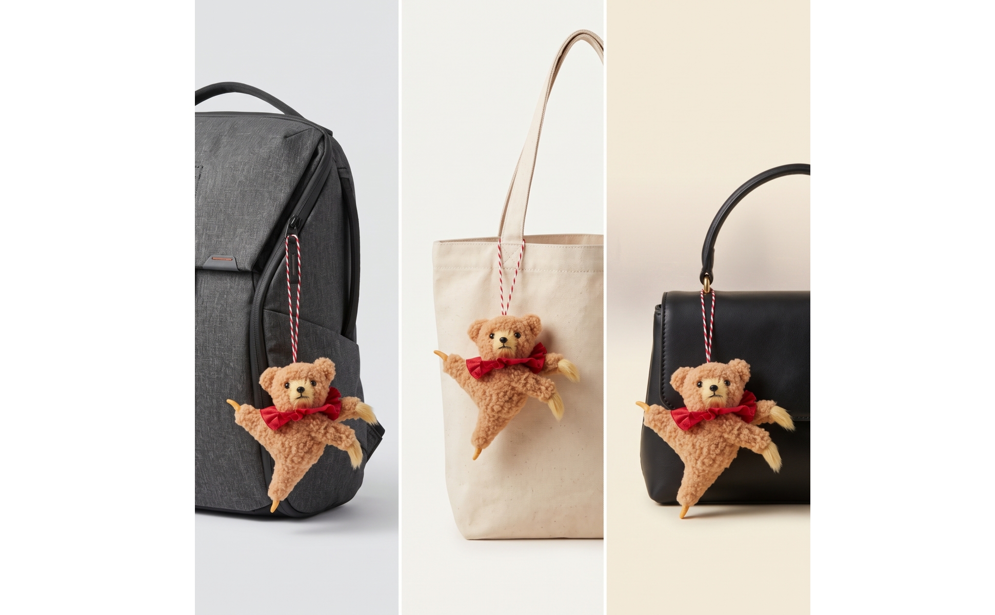 Ourson En Peluche avec Collerette Adorable En Peluche avec Corde Suspendue