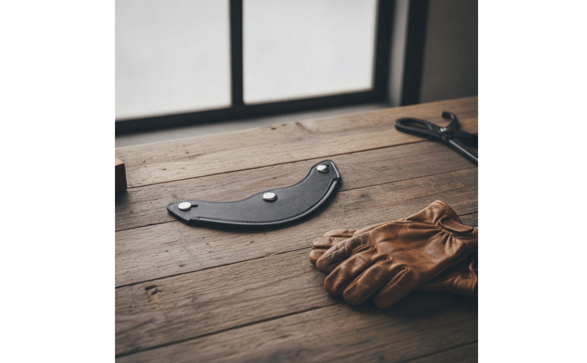 Leder-Helmschirm mit Druckknöpfen Vintage Retro-Helmvisier aus Leder verstellbar