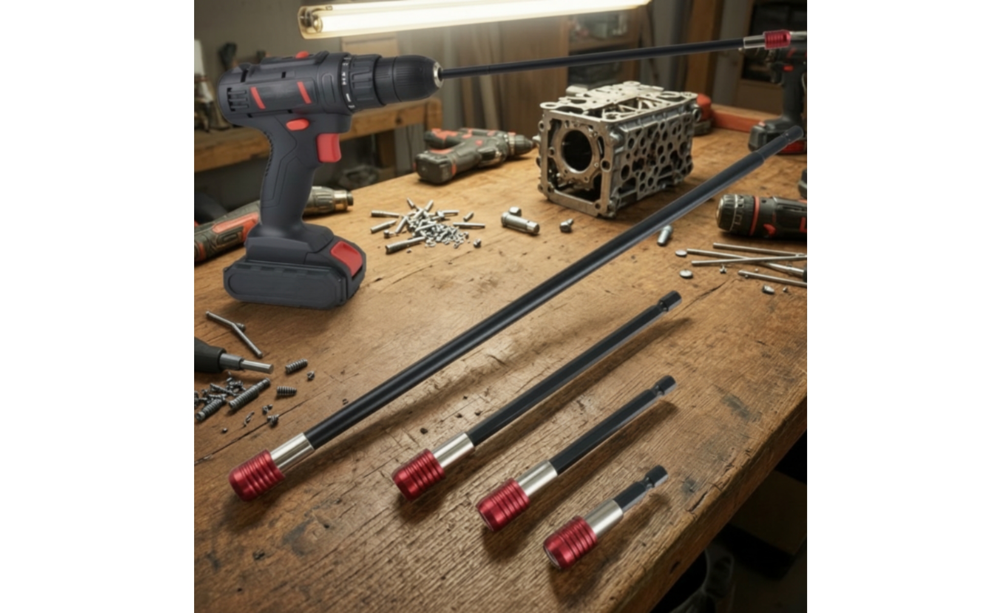 4 Stück Bitverlängerungssatz Extra Lang Bitverlängerung Magnetisch für Werkstatt