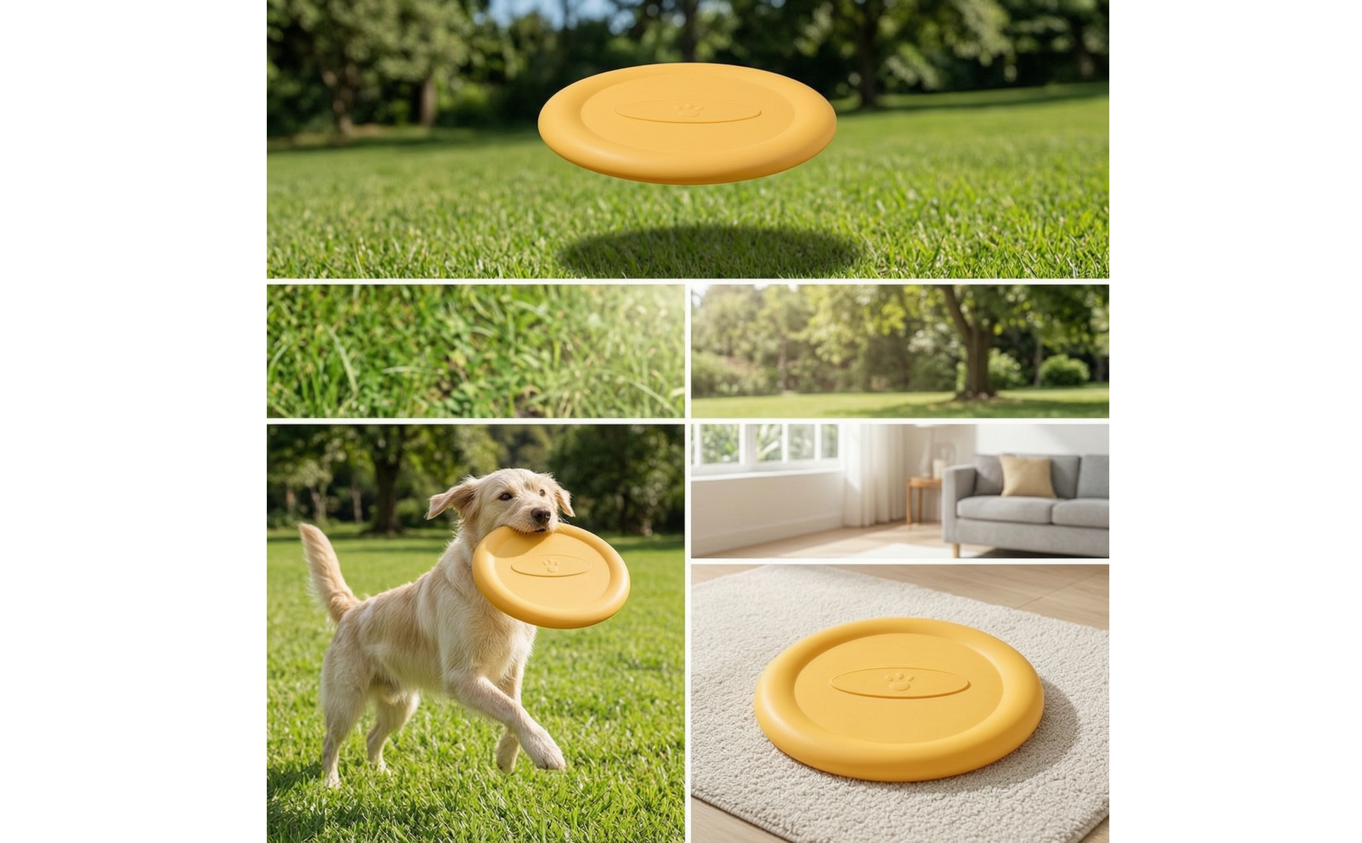 Hundefrisbee Natürlicher Gummi Hunde-Wurfscheibe Langlebig für Garten, Park