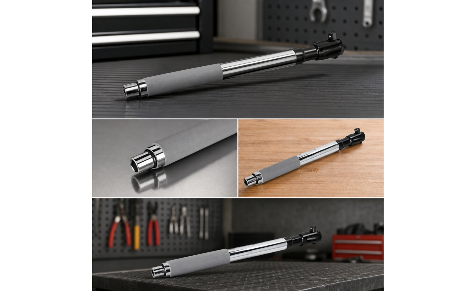 Extension Ratchet Wrench Long Reach Ratchet Wrench with Rubber Grip Non-Slip