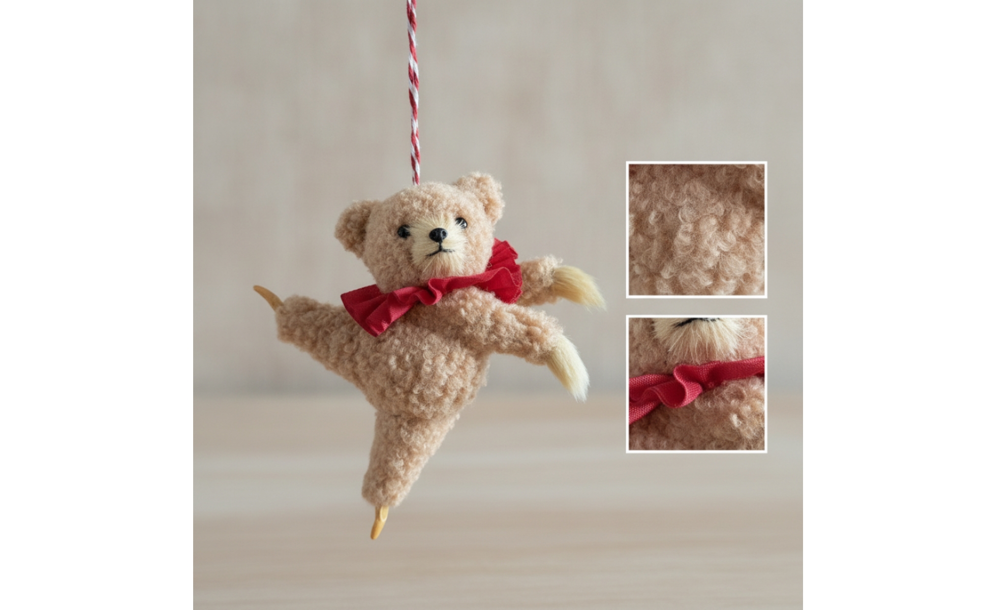 Ourson En Peluche avec Collerette Adorable En Peluche avec Corde Suspendue