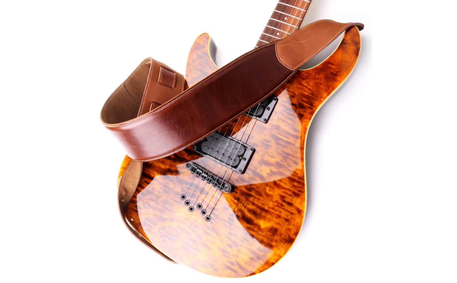 Genuine Leather Guitar Strap Wide Leather Guitar Strap Adjustable for Guitarists