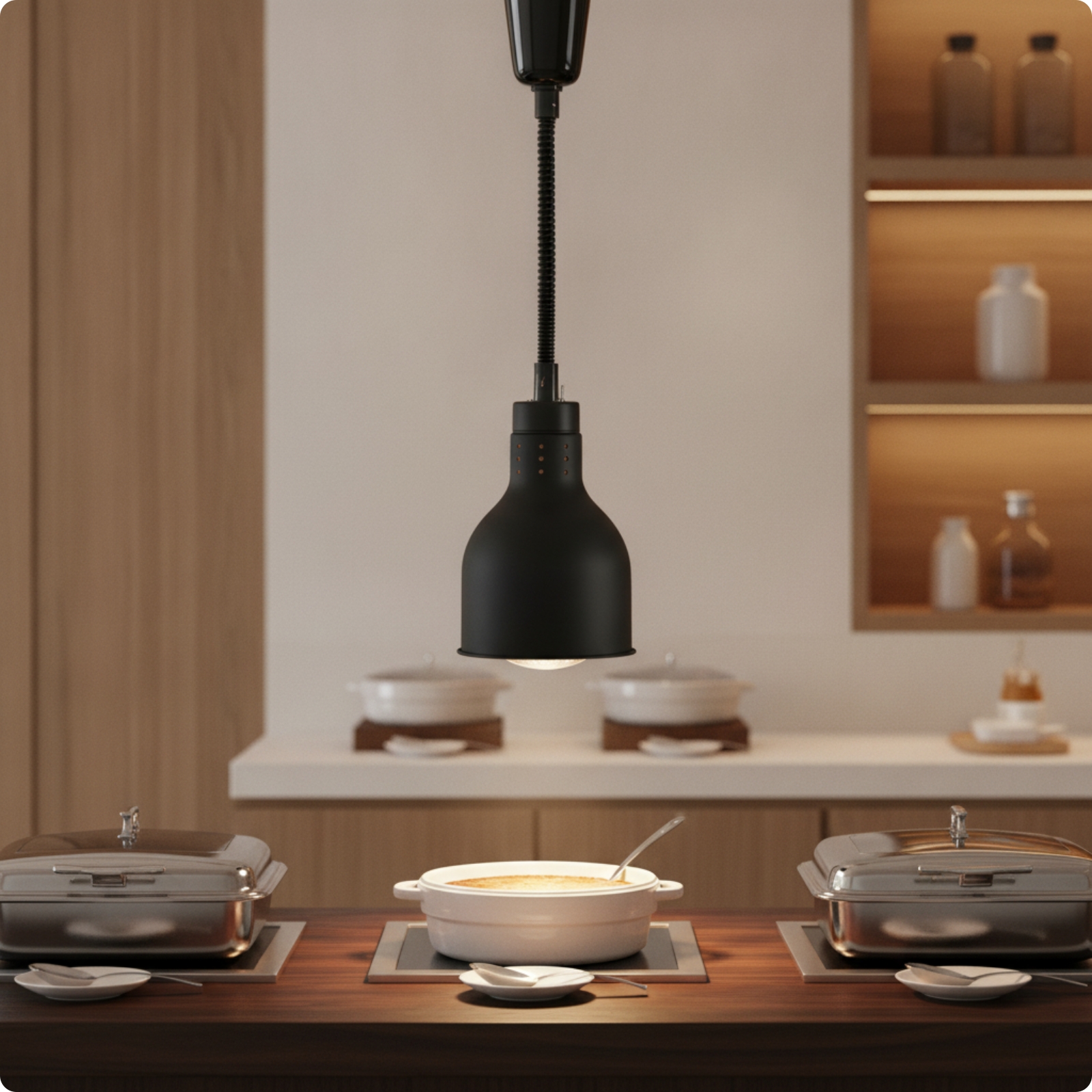 Food Warming Lamp Dome-Shaped Food Warmer Lamp Versatile for Supermarket,