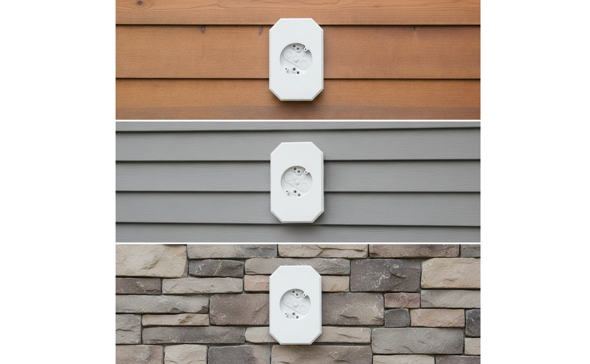 Outdoor Light Mounting Block White for Electricians, DIYers