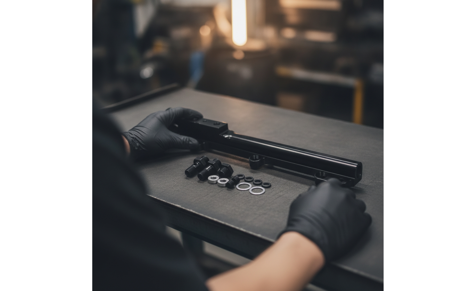 Aluminum Fuel Rail High Flow Fuel Rail with Hardware Black for Car Enthusiasts