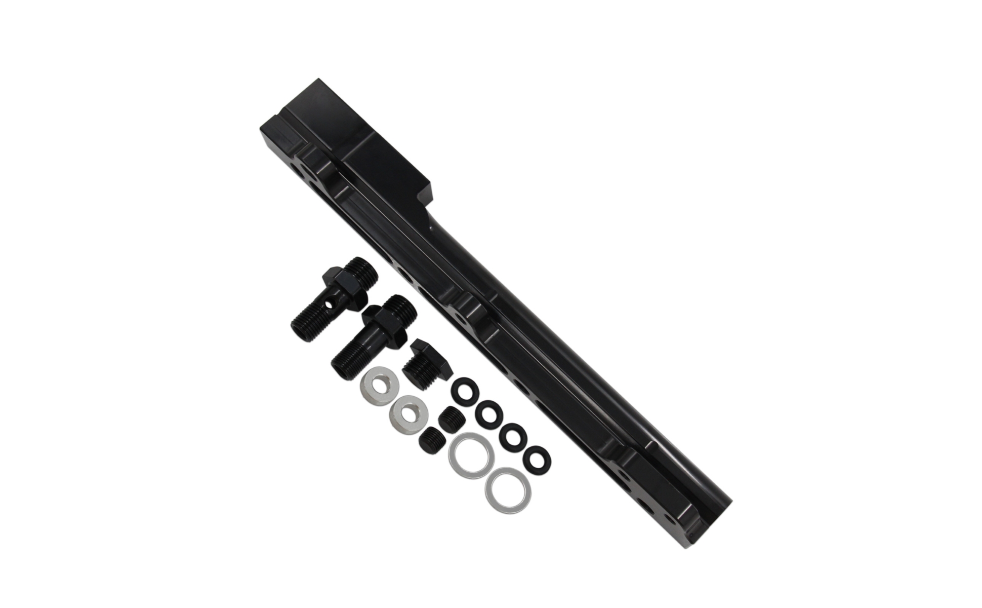 Aluminum Fuel Rail High Flow Fuel Rail with Hardware Black for Car Enthusiasts