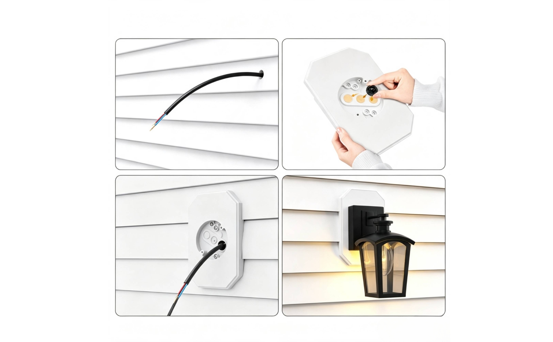 Outdoor Light Mounting Block White for Electricians, DIYers