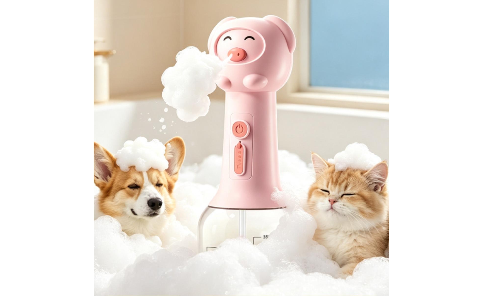 Pet Bath Foaming Machine Electric Pet Foam Maker Rechargeable for Grooming, Dogs