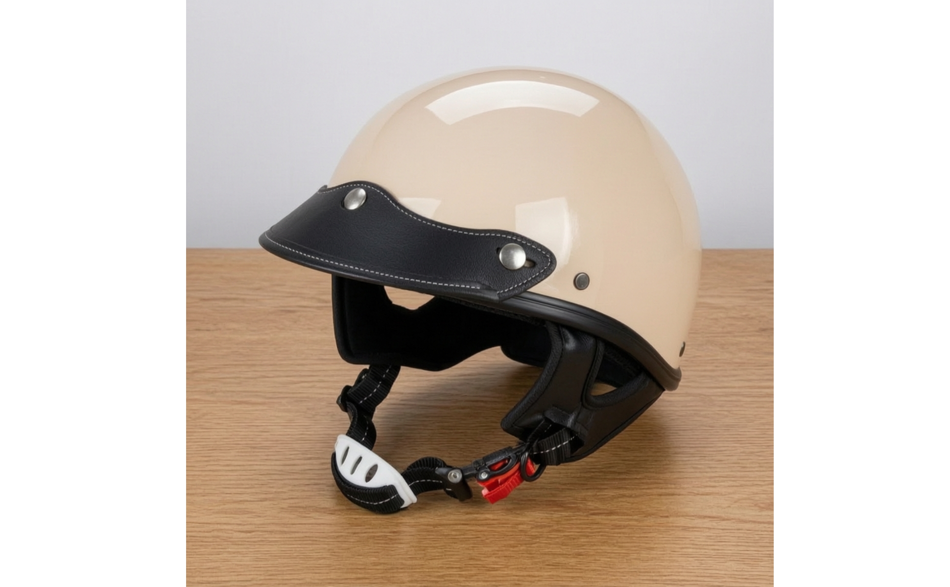 Leder-Helmschirm mit Druckknöpfen Vintage Retro-Helmvisier aus Leder verstellbar