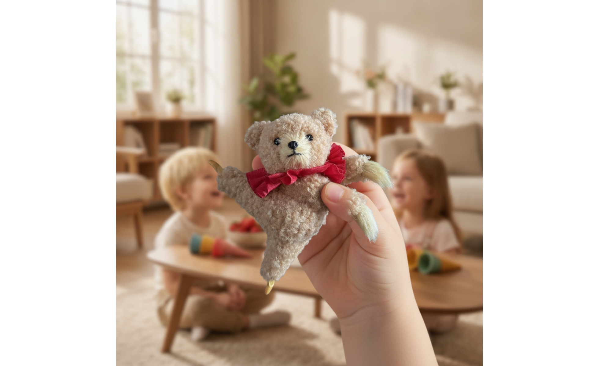 Ourson En Peluche avec Collerette Adorable En Peluche avec Corde Suspendue