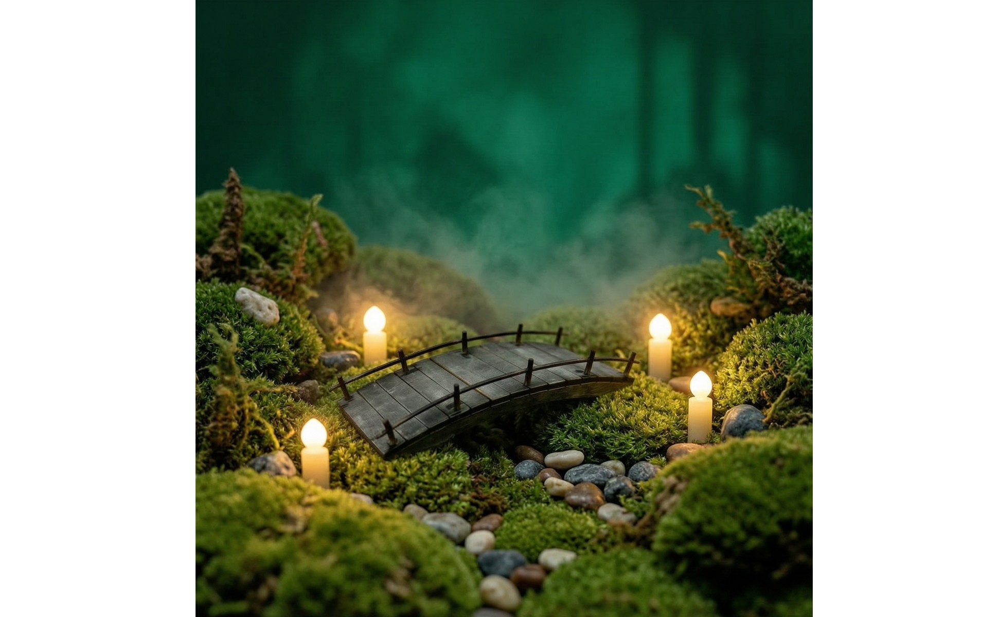 Miniatur-Holzbrücke winzig Miniaturbrücke mit Geländer bogenförmig