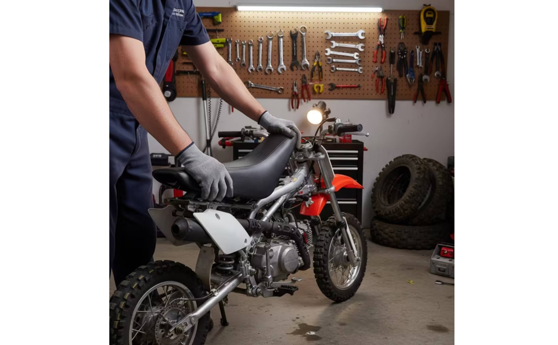 Dirt-Bike-Sitzbank rutschfest Motorradsitz mit Kunststoffschale wasserdicht