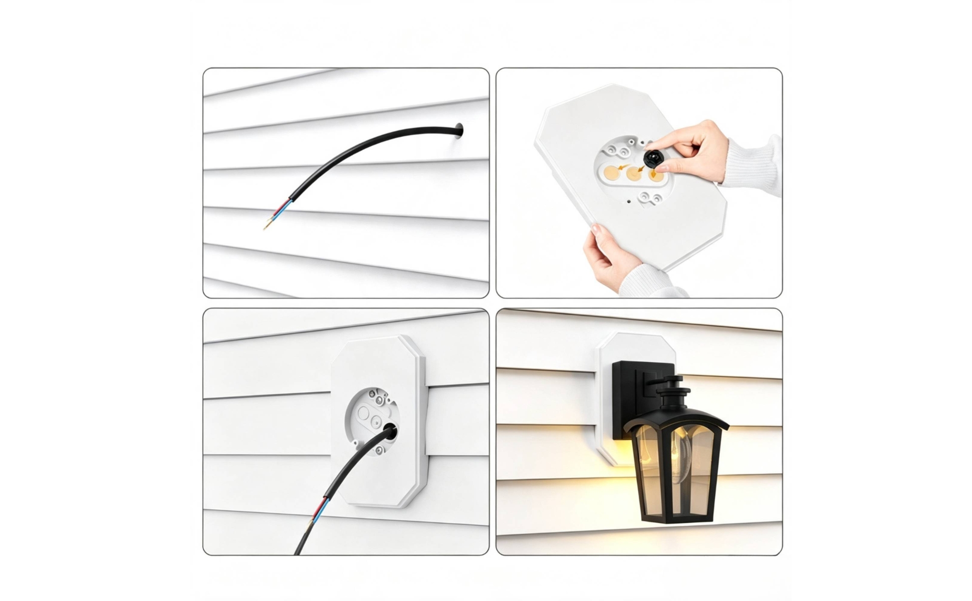 Outdoor Light Mounting Block White for Electricians, DIYers