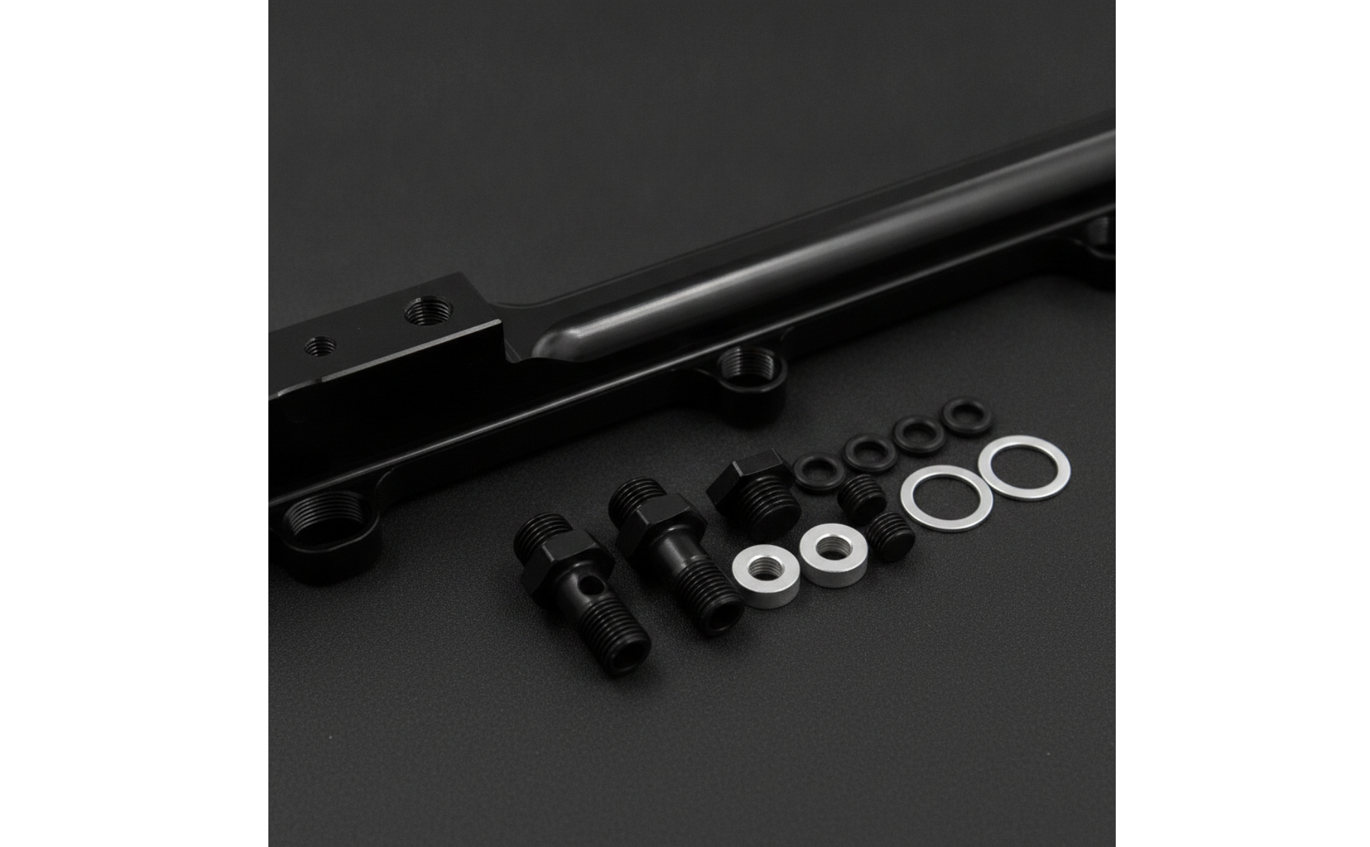 Aluminum Fuel Rail High Flow Fuel Rail with Hardware Black for Car Enthusiasts