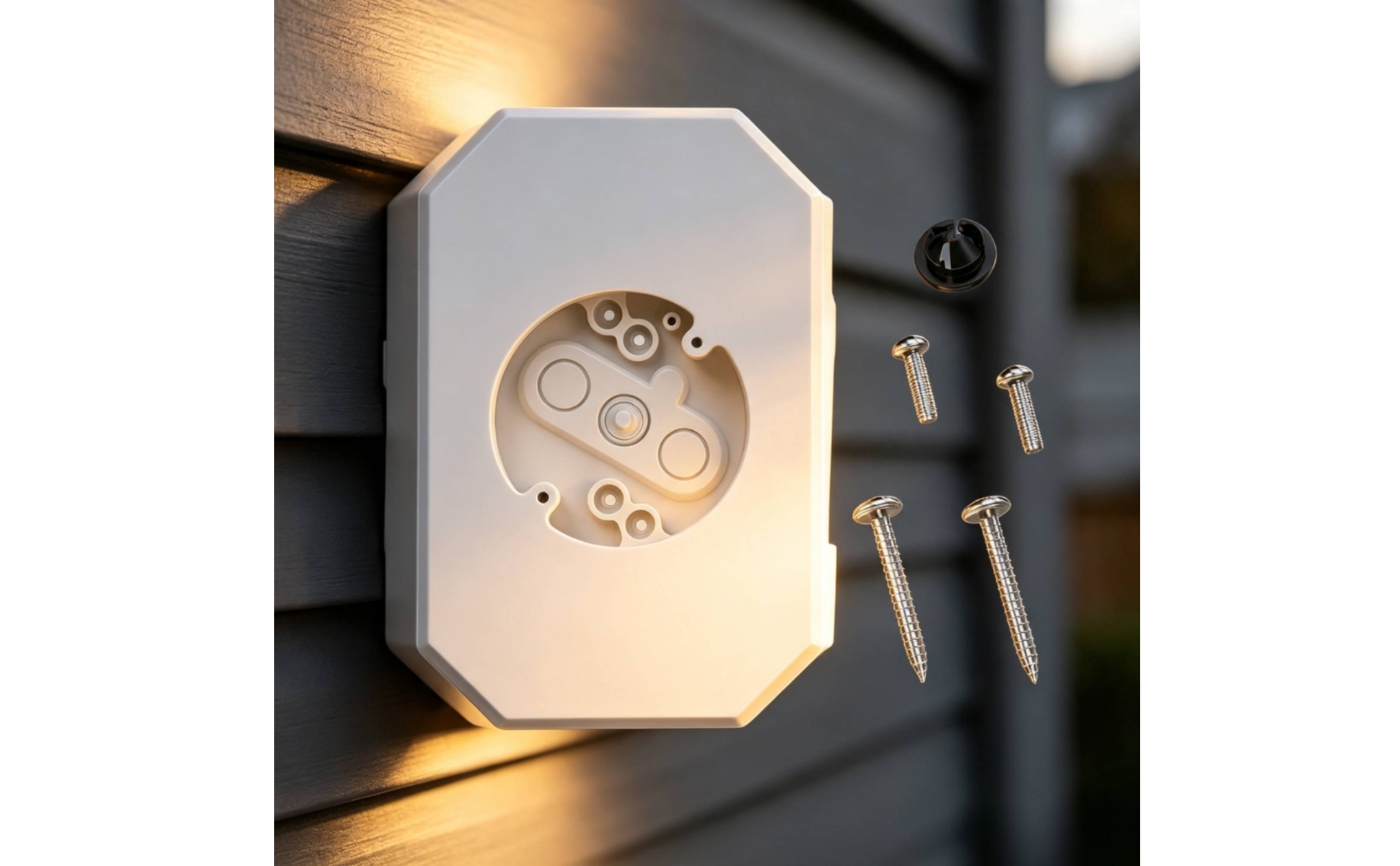 Outdoor Light Mounting Block White for Electricians, DIYers
