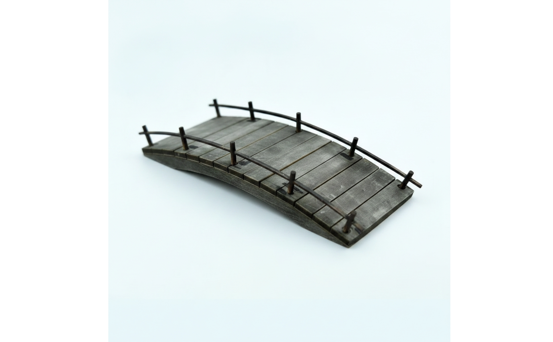 Miniatur-Holzbrücke winzig Miniaturbrücke mit Geländer bogenförmig
