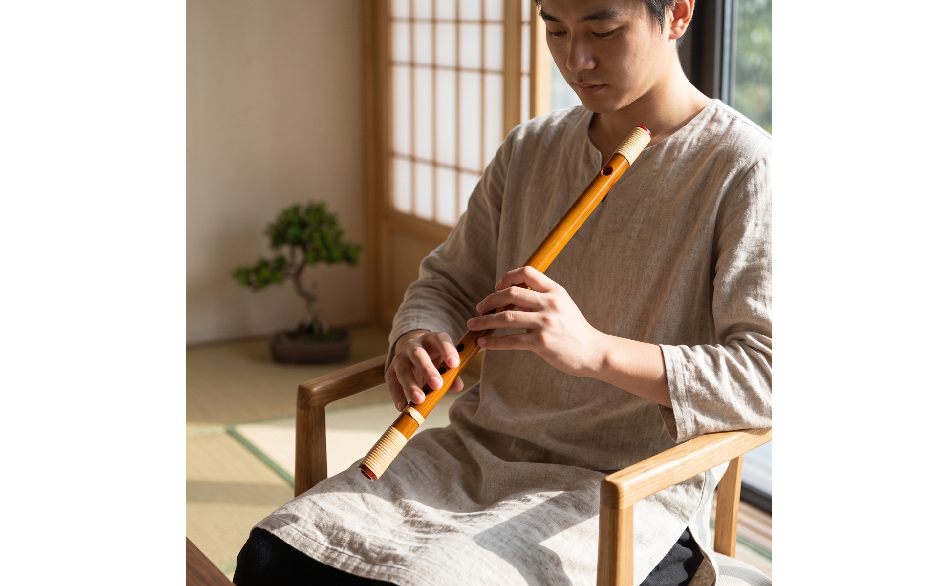 Japanese Shinobue Flute Traditional Shinobue Flute Polished for Music Practice