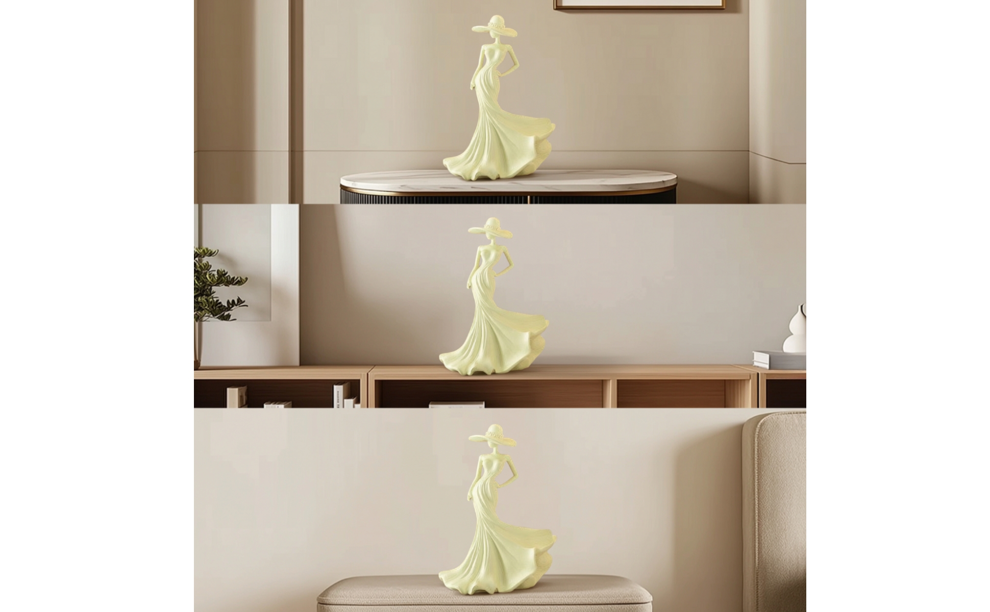 Woman Figurine Elegant Lady Statue Graceful for Entryway, Bookshelf, Homeowners