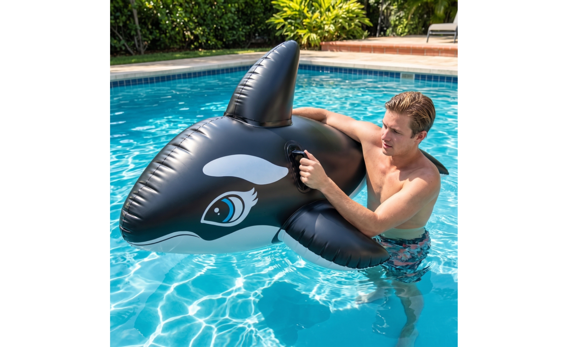 Killer Whale Sit-on Ride-on Inflate Predator Marine Creature Ride-on Giant