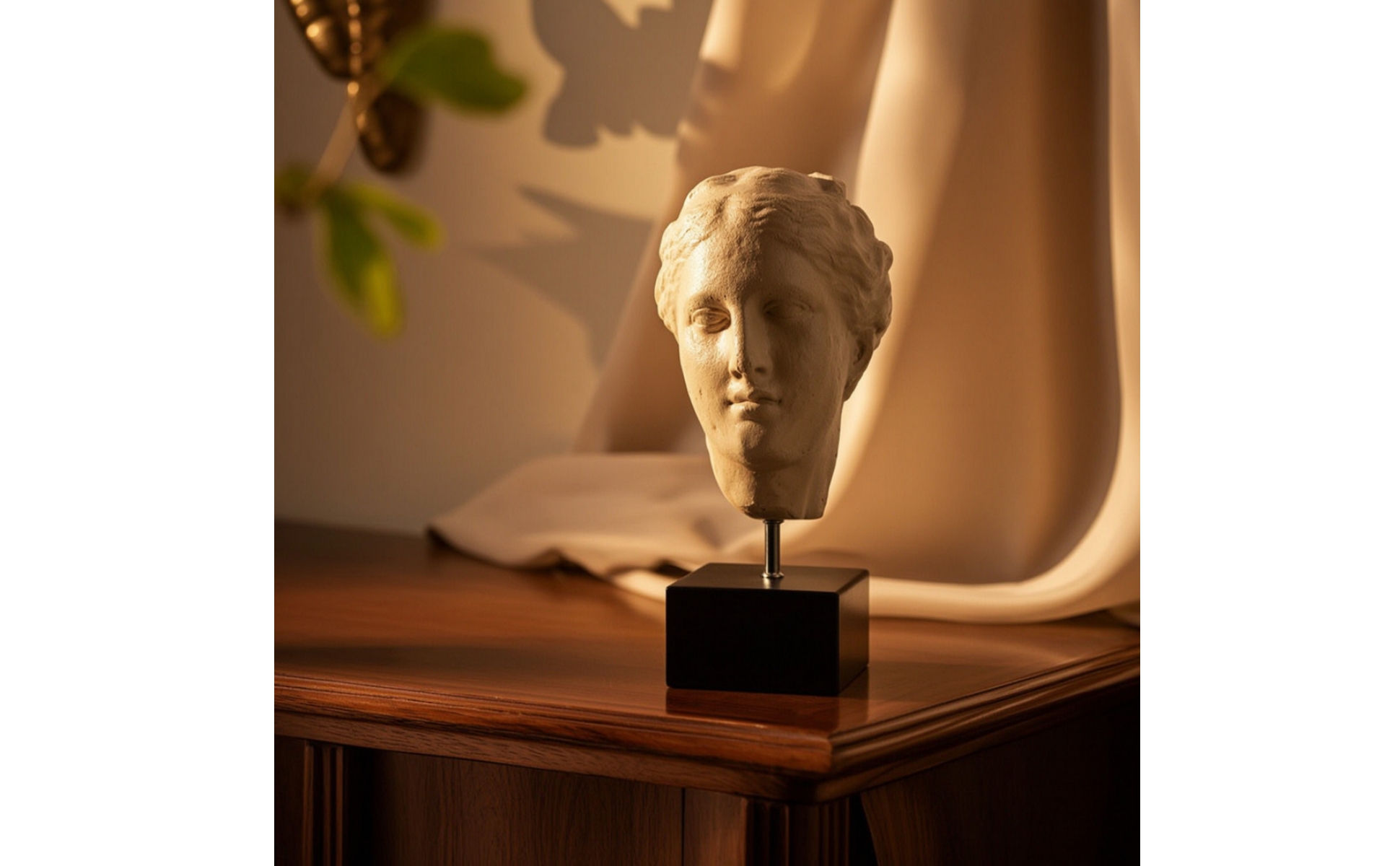 Classical Bust with Base Resin Portrait Sculpture Decorative for Shelf, Office