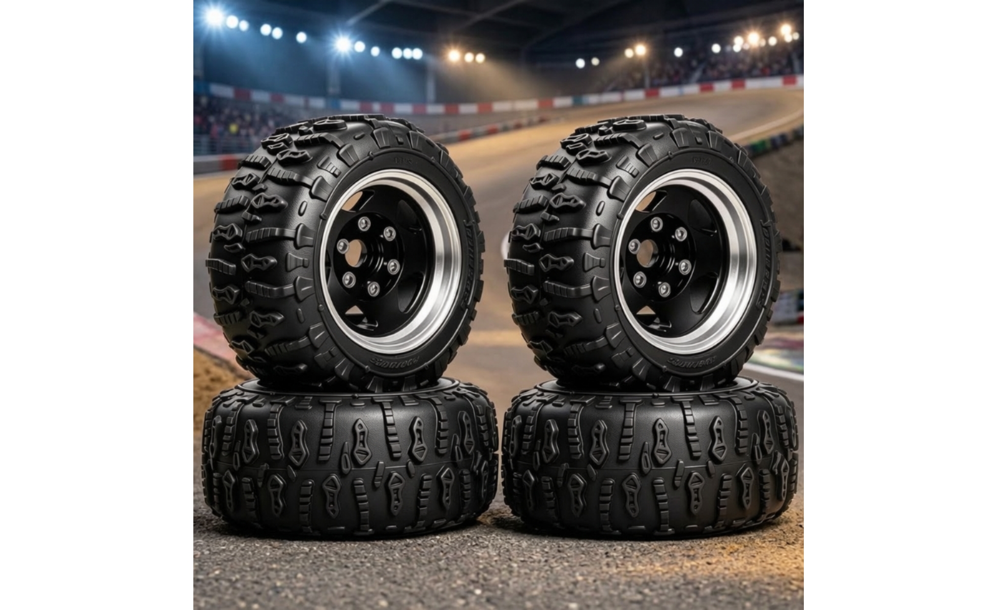 4 Pieces RC Tire and Wheel Assembly 1.9-Inch RC Car Wheels and Tires off-Road