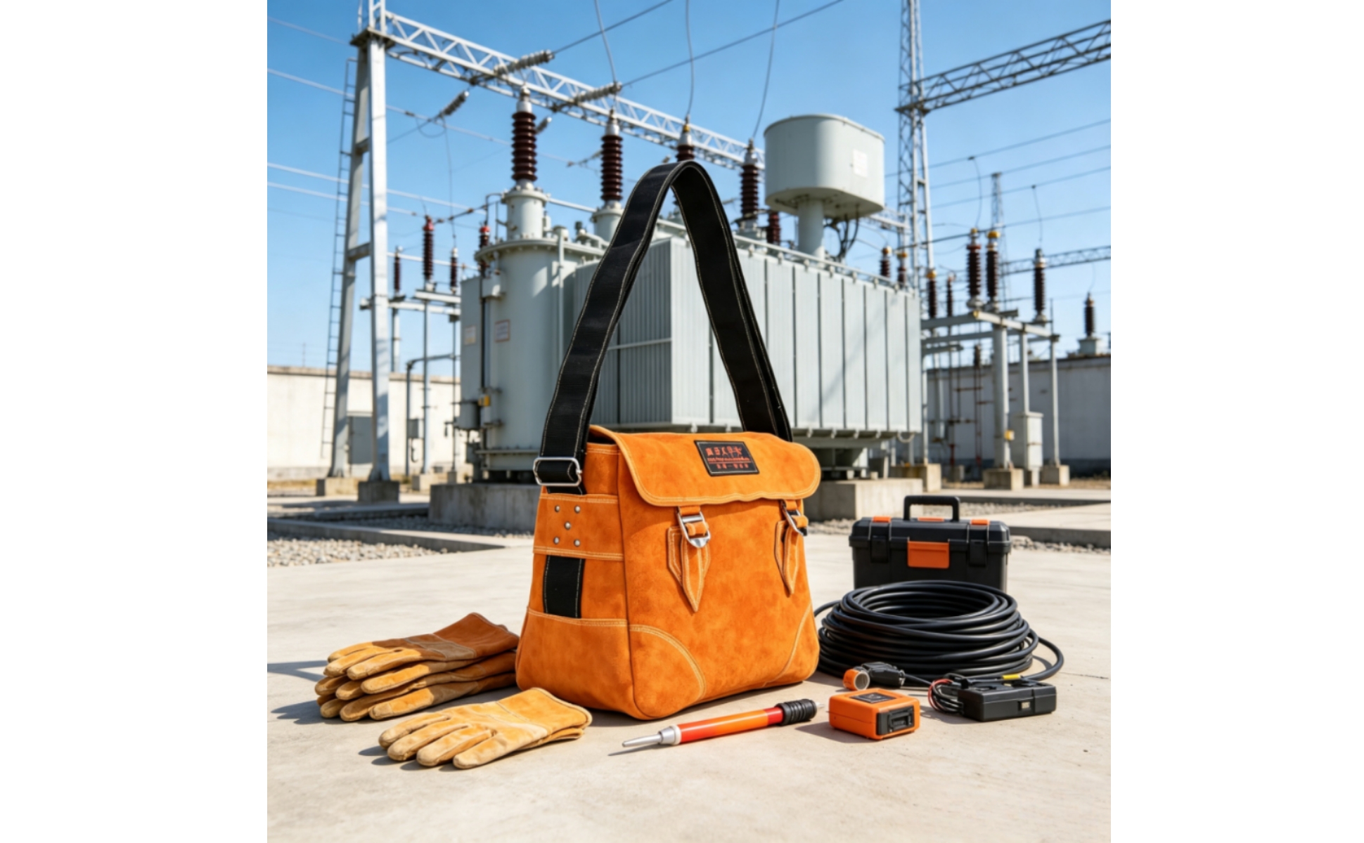 Leather Tool Bag with Shoulder Strap Hard-Wearing for Job Sites, Gardening