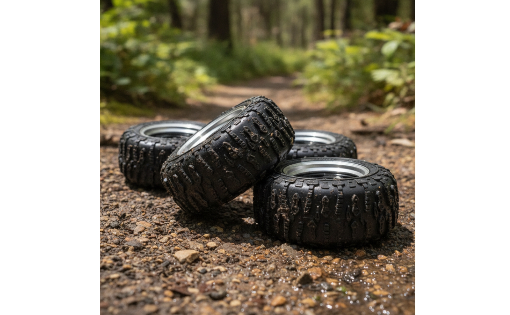4 Pieces RC Tire and Wheel Assembly 1.9-Inch RC Car Wheels and Tires off-Road