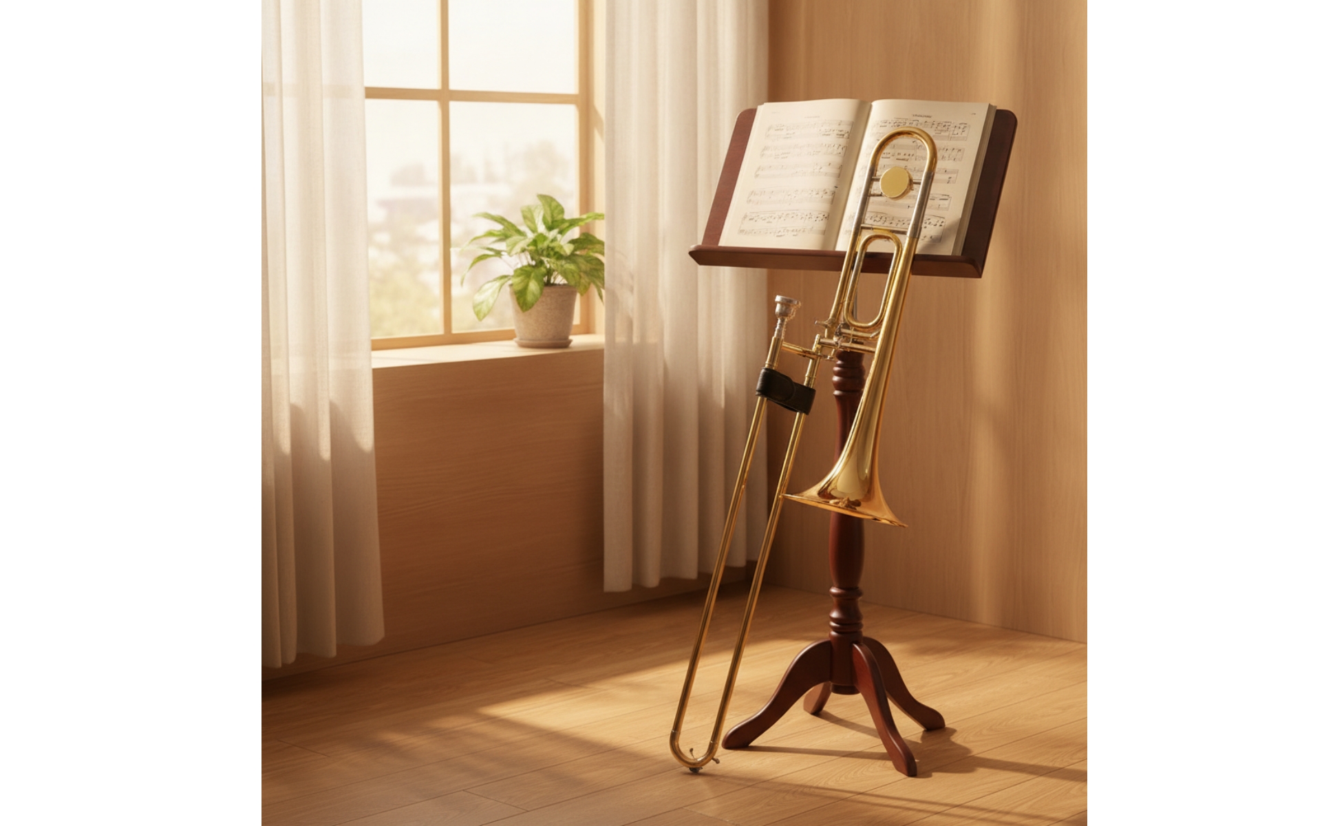 Brass Instrument Hand Rest Ergonomic Brass Instrument Grip with Leather Wrap