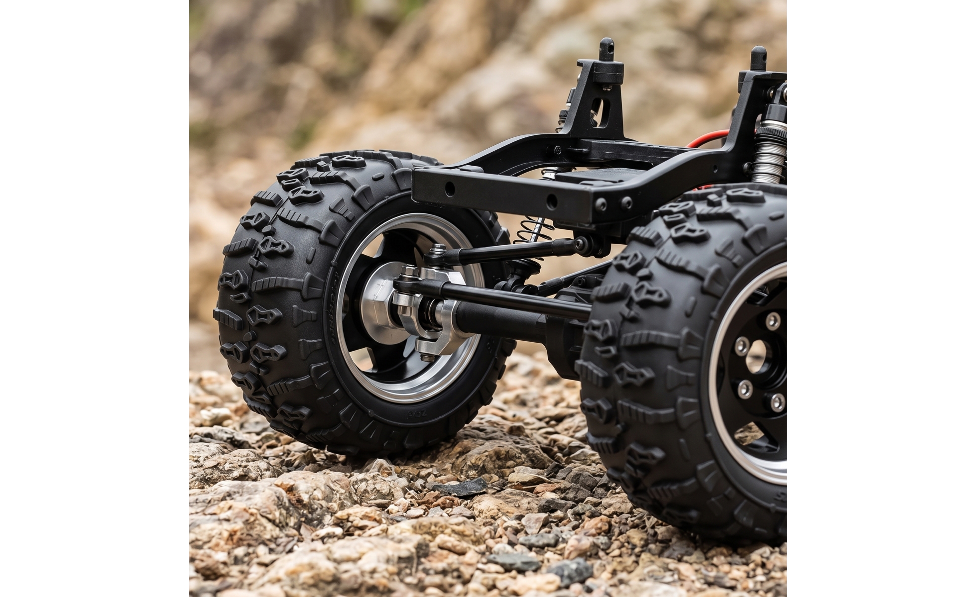 4 Pieces RC Tire and Wheel Assembly 1.9-Inch RC Car Wheels and Tires off-Road