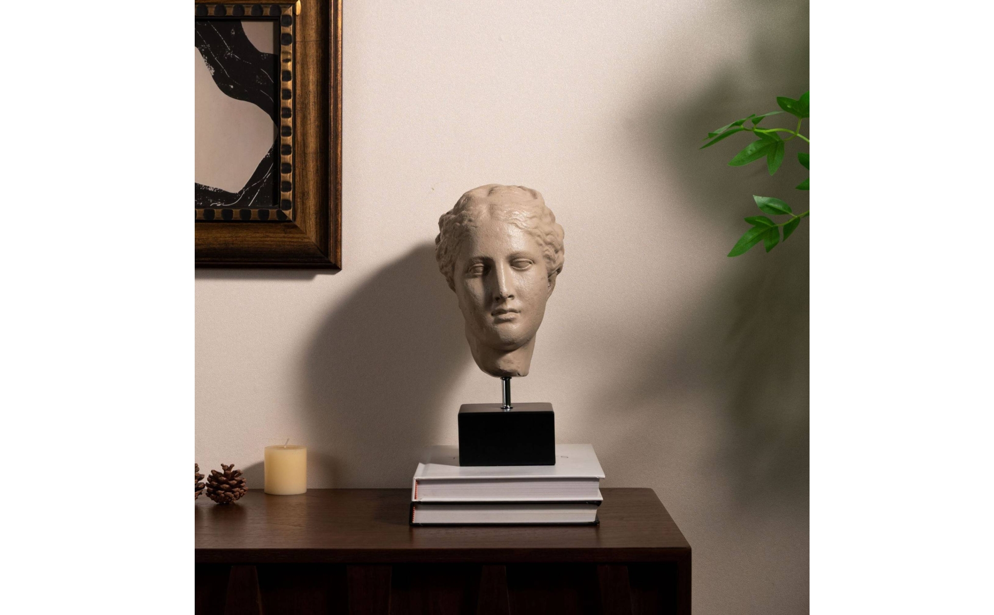 Classical Bust with Base Resin Portrait Sculpture Decorative for Shelf, Office