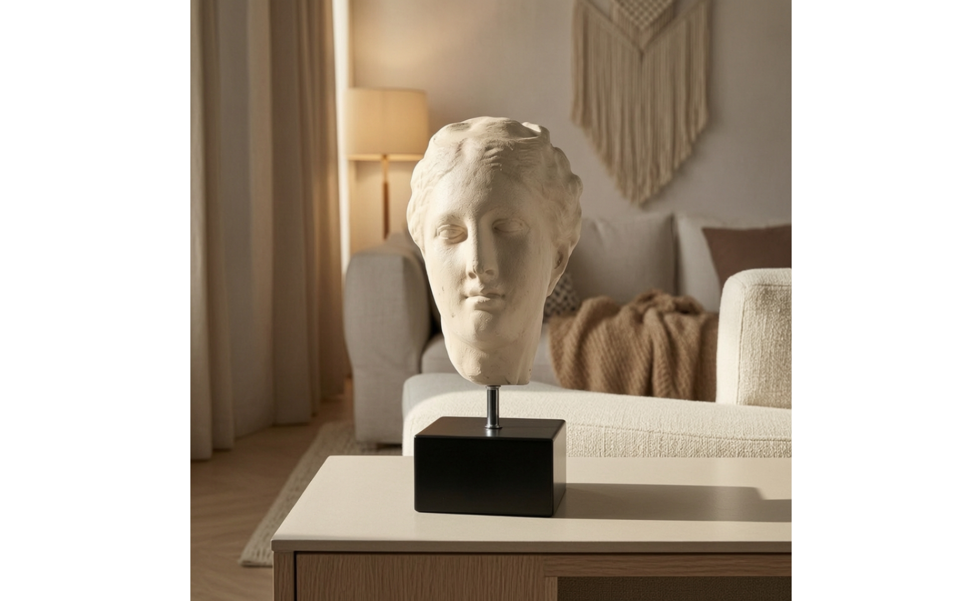 Classical Bust with Base Resin Portrait Sculpture Decorative for Shelf, Office