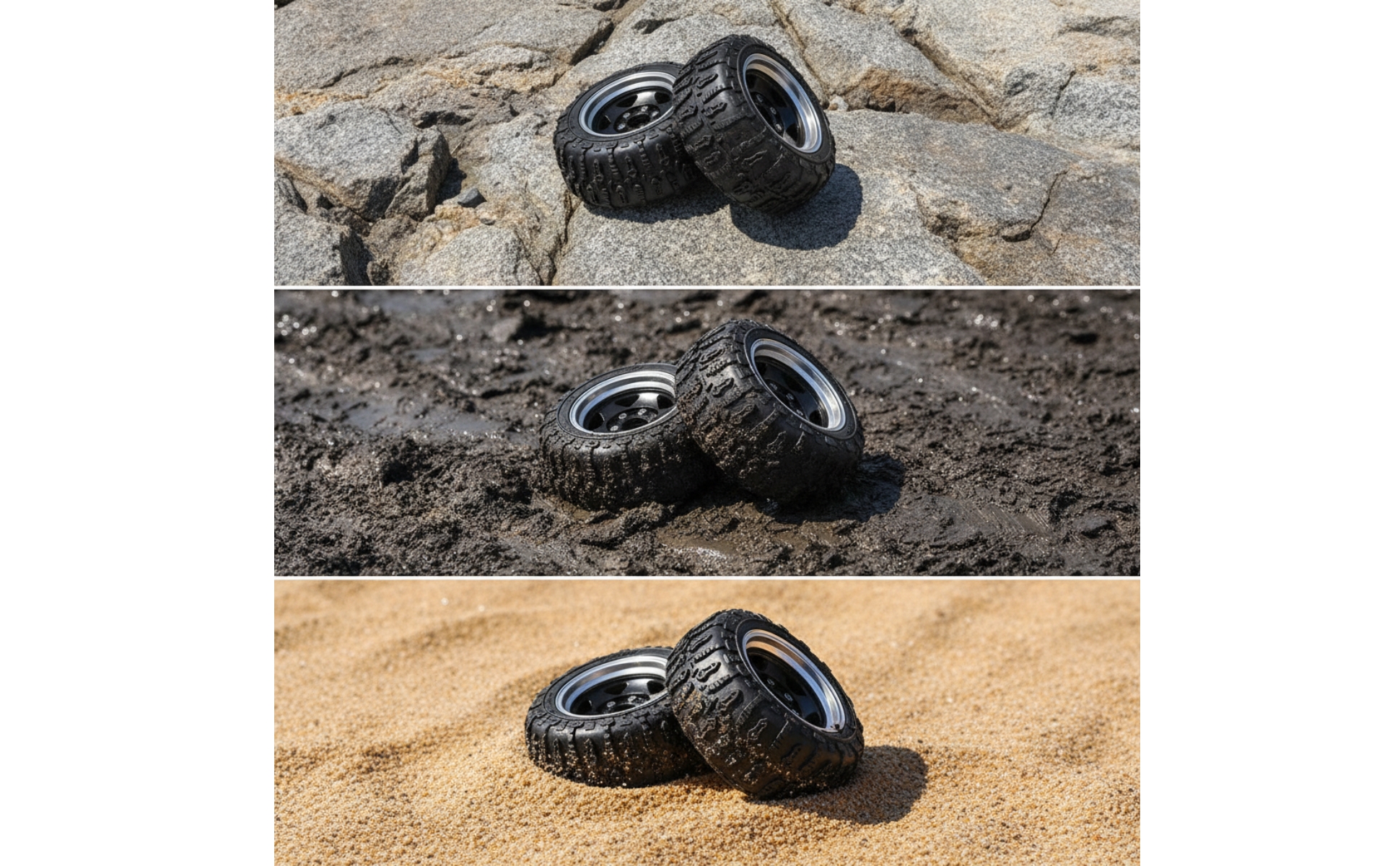 4 Pieces RC Tire and Wheel Assembly 1.9-Inch RC Car Wheels and Tires off-Road