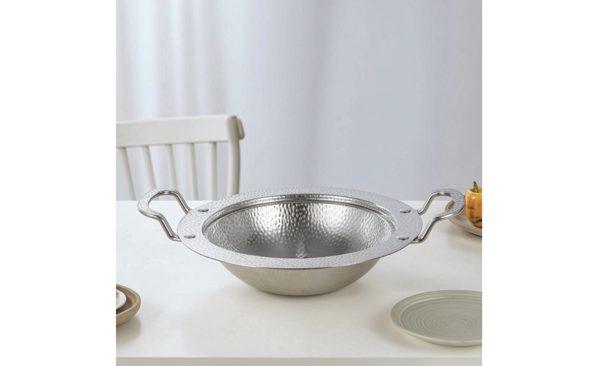 Hot-Pot-Topf Gehämmert Shabu-Shabu-Topf Edelstahl für Esstisch, Küche, Familien