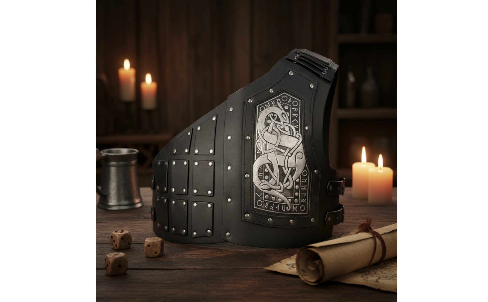 Half Chest Protection Viking-Inspired Medieval Cuirass Embossed for Cosplay