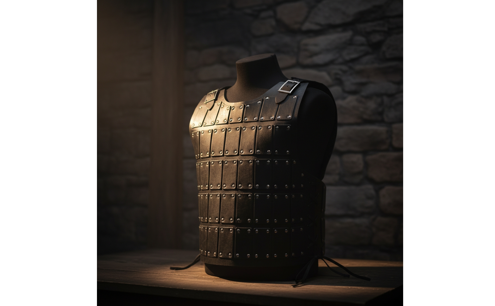 Leather Armour with Buckles Embossed Cosplay Chestplate Adjustable