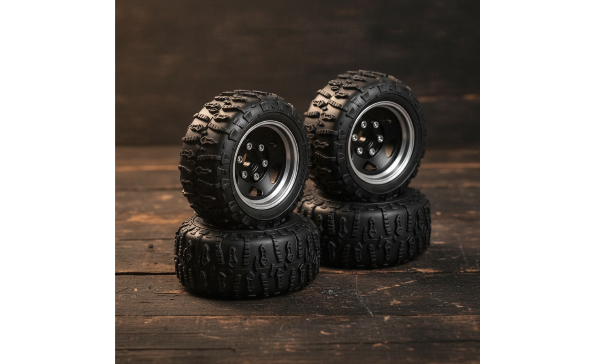 4 Pieces RC Tire and Wheel Assembly 1.9-Inch RC Car Wheels and Tires off-Road