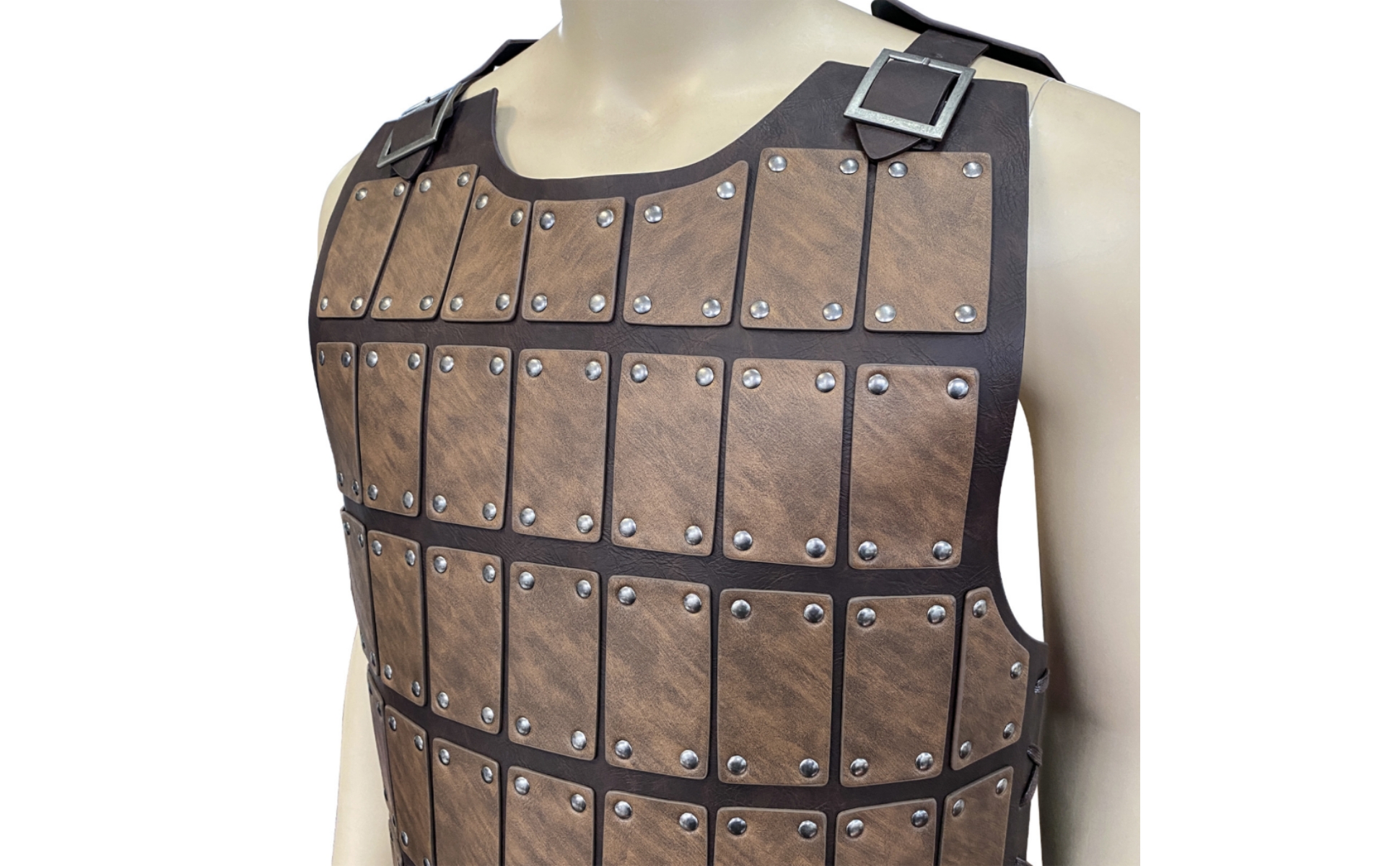 Leather Armour with Buckles Embossed Cosplay Chestplate Adjustable