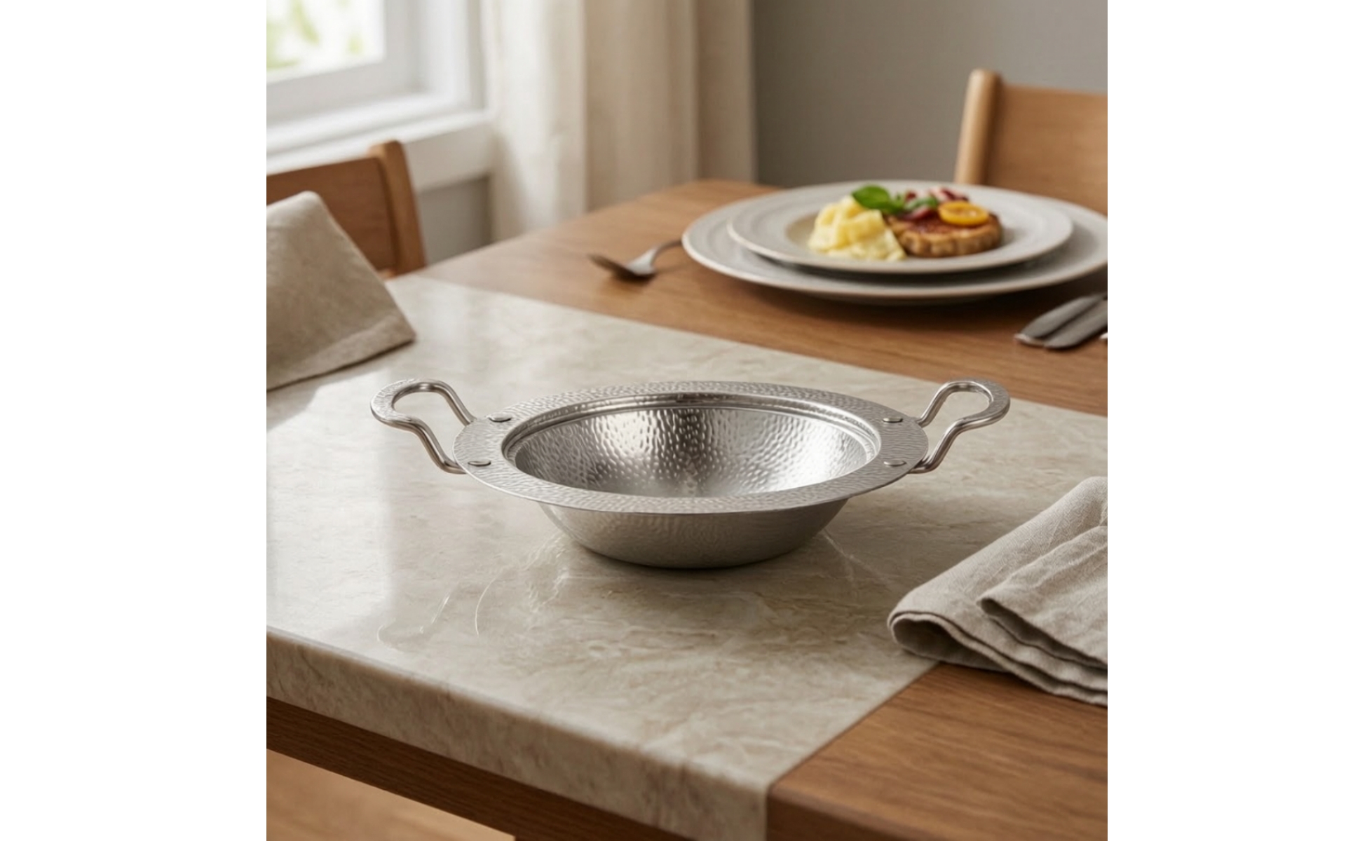Hot-Pot-Topf Gehämmert Shabu-Shabu-Topf Edelstahl für Esstisch, Küche, Familien