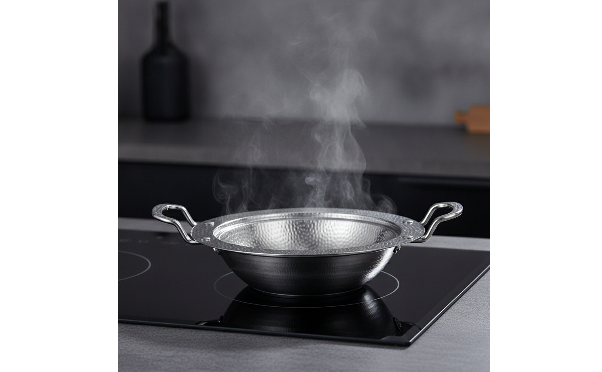 Hot-Pot-Topf Gehämmert Shabu-Shabu-Topf Edelstahl für Esstisch, Küche, Familien