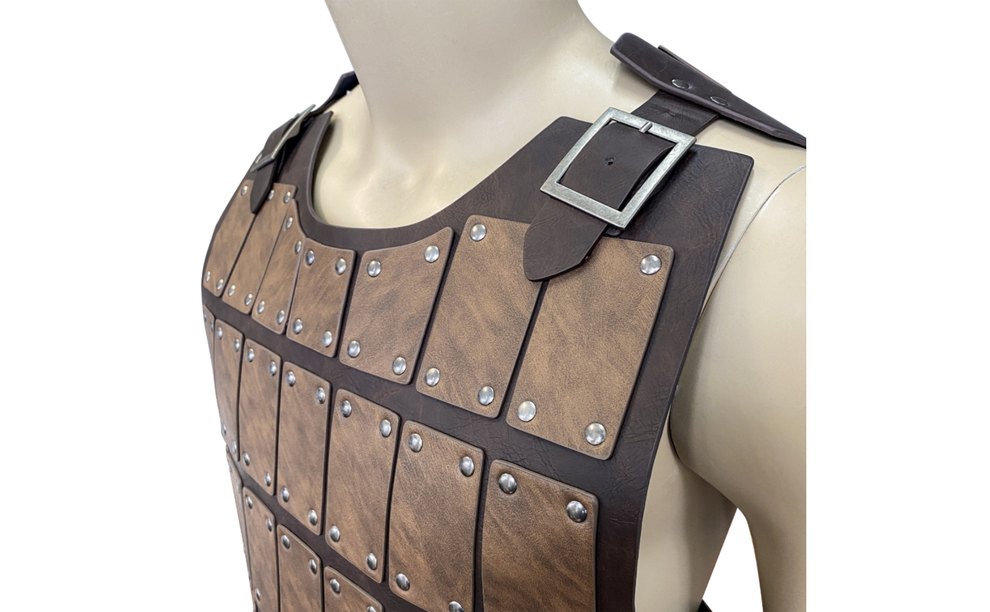 Leather Armour with Buckles Embossed Cosplay Chestplate Adjustable